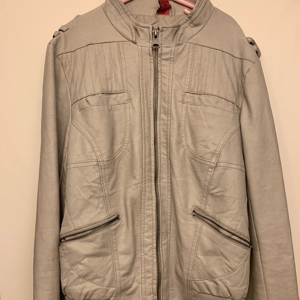Light greyish leather jacket